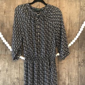 Ralph Lauren Blue/White Print Dress